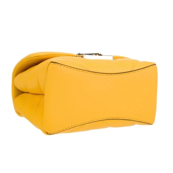 Michael Kors Cece Sunflower Yellow Quilted Leather Small Crossbody Bag NWT - Picture 5 of 11